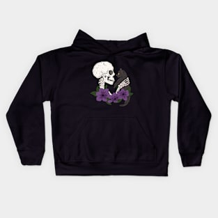 Cat and skeleton Kids Hoodie